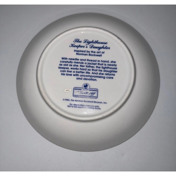 Norman Rockwell The Lighthouse Keepers Daughter Plate and Mug Set White Gold Rim - Picture 4 of 8